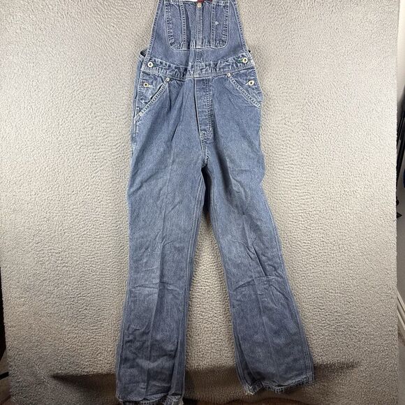 Vintage Tommy Hilfiger Overalls Size Medium Denim Hipster 90s Streetwear (Stains - Picture 2 of 14